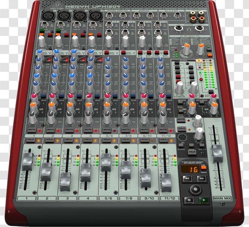 Microphone Behringer Xenyx UFX1204 Audio Mixers Mixer X1204USB - Microcontroller Transparent PNG