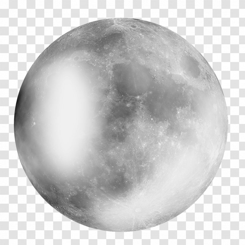 Lunar Eclipse Supermoon Phase - Monochrome Photography - Moon Transparent PNG