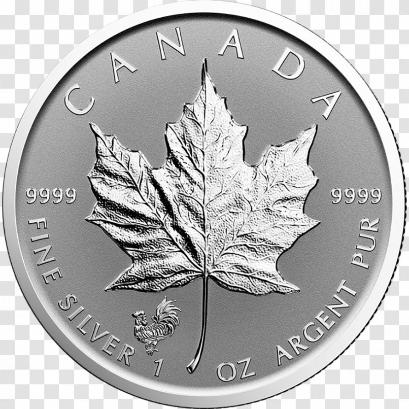 150th Anniversary Of Canada Canadian Silver Maple Leaf Gold - Black And White Transparent PNG