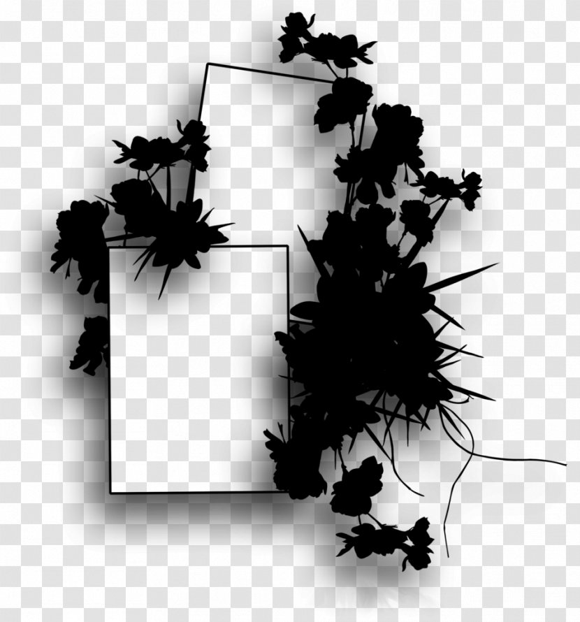 Black & White - Plant - M Desktop Wallpaper Leaf Font Silhouette Transparent PNG
