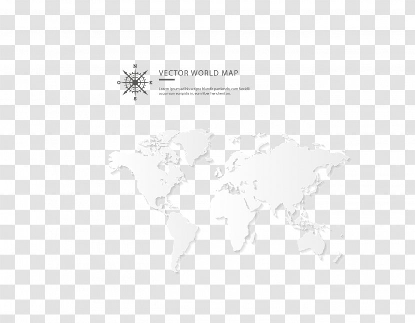 Black And White Line Angle Point - Texture - Vector World Map Transparent PNG