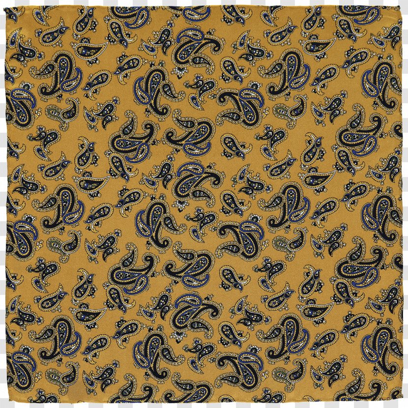 Paisley Yellow Einstecktuch Handkerchief Silk - Cyan - Upscale Men's Clothing Accessories Border Texture Transparent PNG
