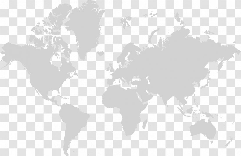 World Map Mercator Projection Australia - Blank Transparent PNG