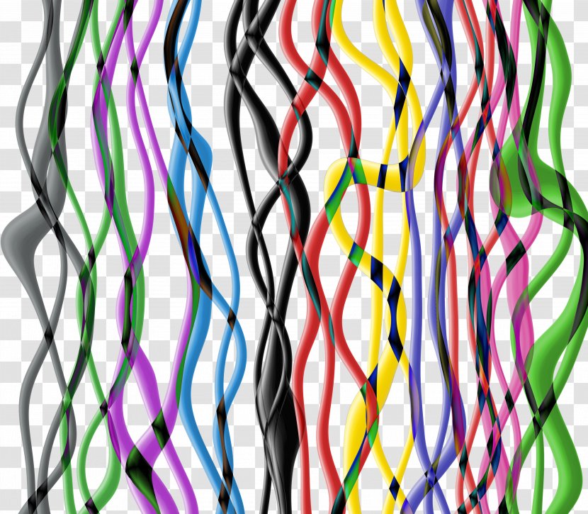 Line Wave Abstraction Pattern - Photography - Multicolored Ribbons Transparent PNG