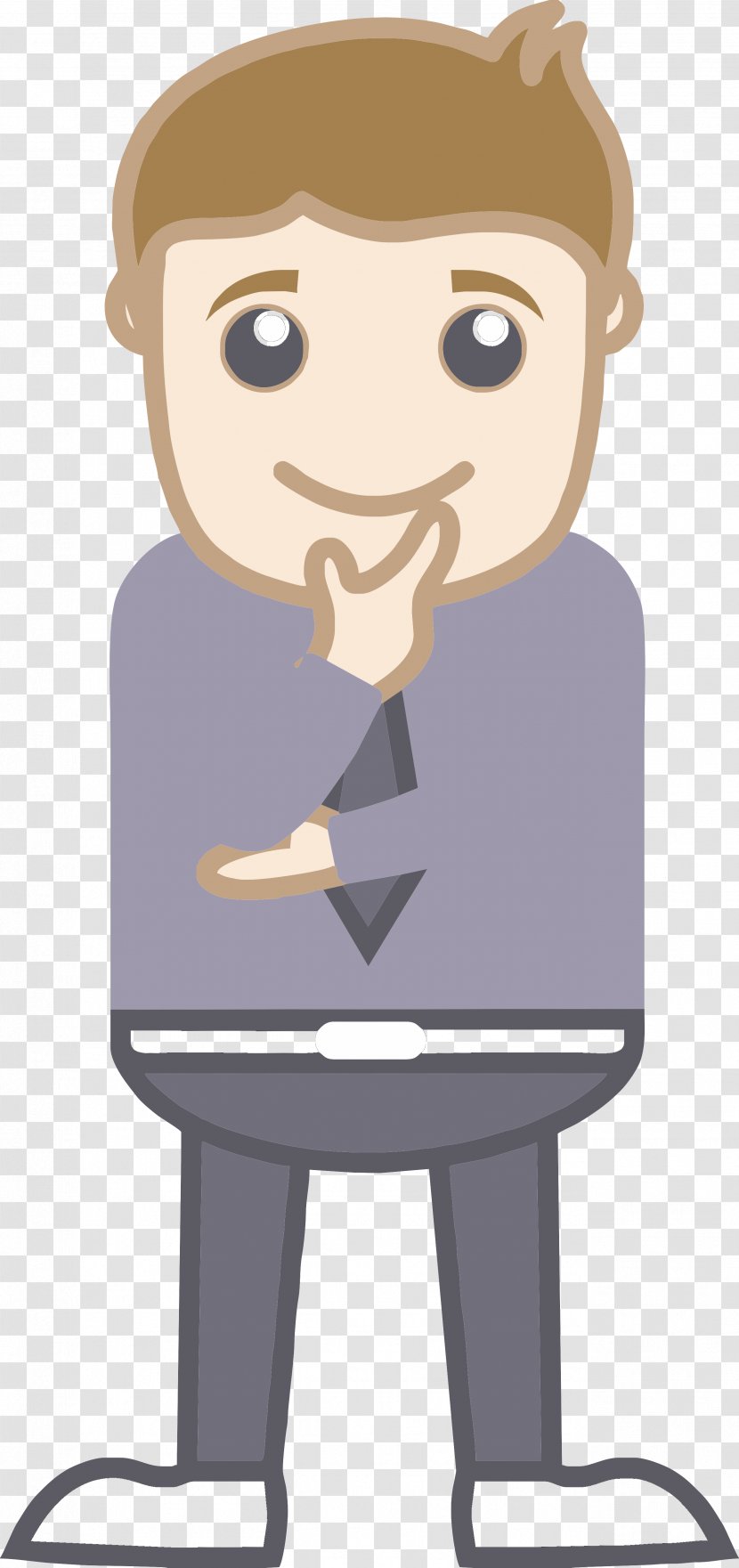 Cartoon Royalty-free Stock Photography Clip Art - Handsome Cheek Thinking Man Transparent PNG