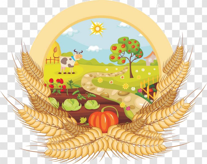 Kitchen Garden Vegetable Farming Clip Art - Drawing - Cartoon Wheat Material Transparent PNG