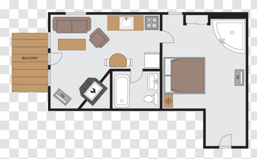 Floor Plan Suite Hotel Room - Real Estate Transparent PNG