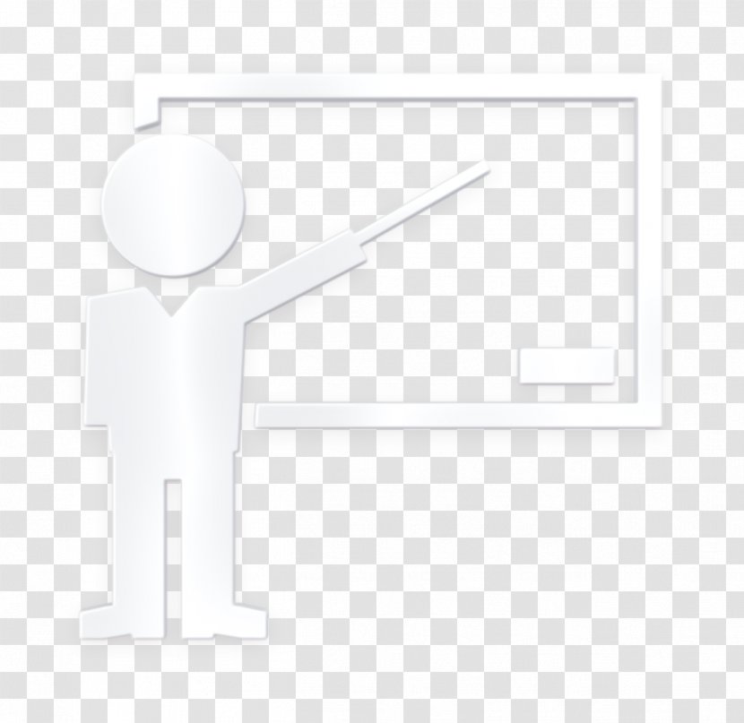 Academic 2 Icon Teacher Pointing Blackboard - Darkness Logo Transparent PNG