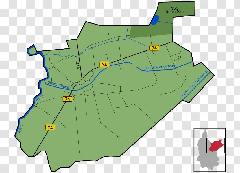 Elm Map Bremervörde Ortsteil Land Lot - Wikipedia Transparent PNG