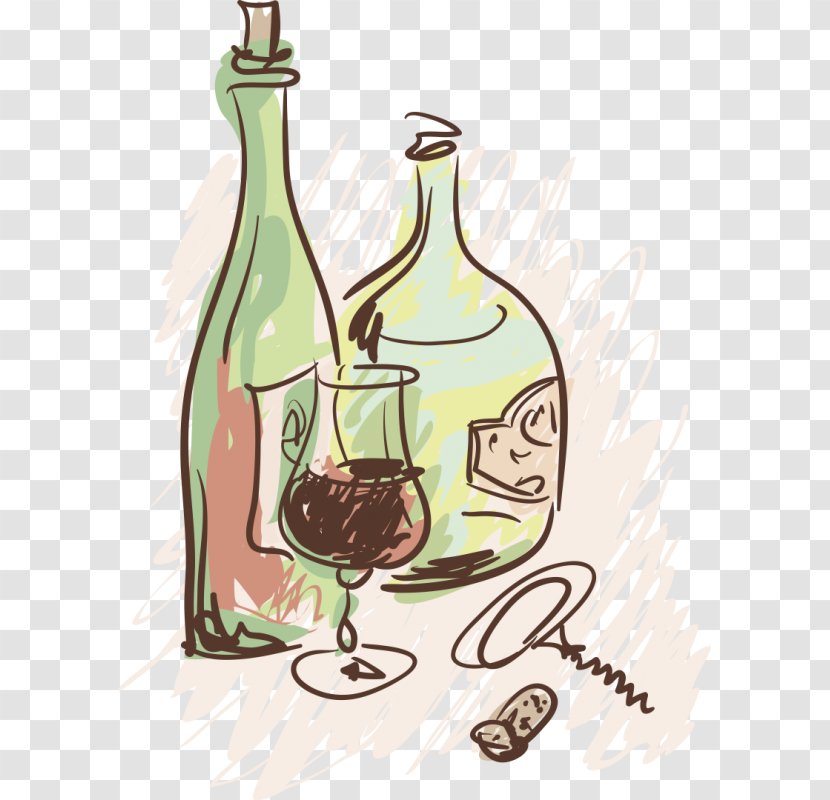 Wine Champagne Cork Humour Glass Bottle - Silhouette Transparent PNG