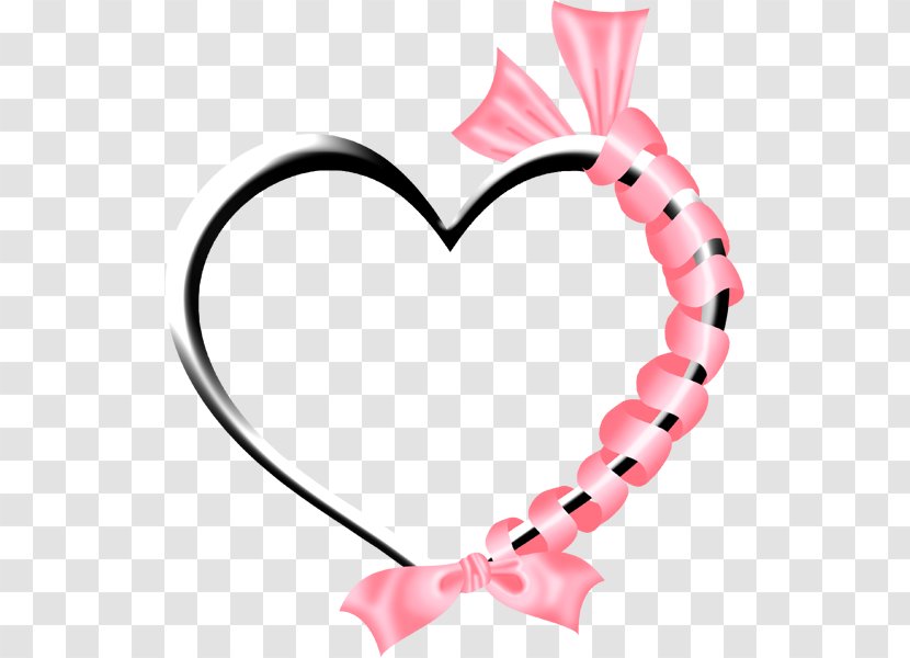 Pink Heart Black And White Clip Art - Silhouette Transparent PNG