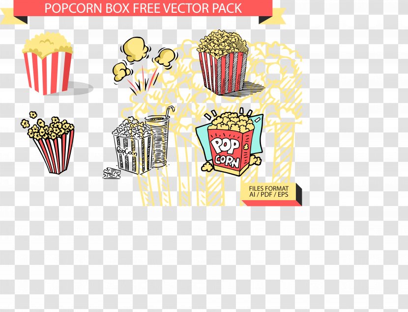 Popcorn Euclidean Vector Download - Coreldraw - Painted Transparent PNG