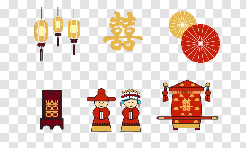 China Chinese Marriage Clip Art - Lantern Bride And Groom Wedding Car Transparent PNG