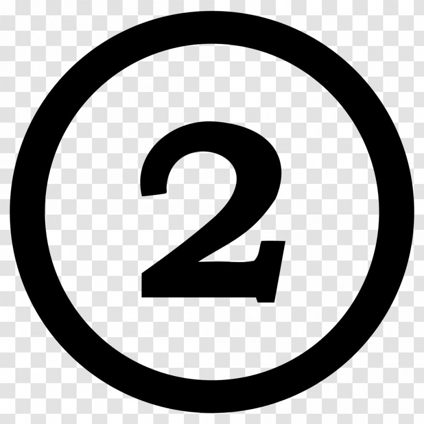 All Rights Reserved Copyright Symbol - Creative Commons License - Number Two Transparent PNG
