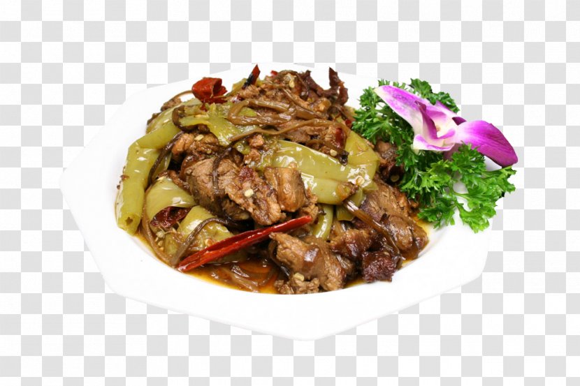 American Chinese Cuisine Asian Meat - A Creative Buckle Pepper Pork Free Transparent PNG