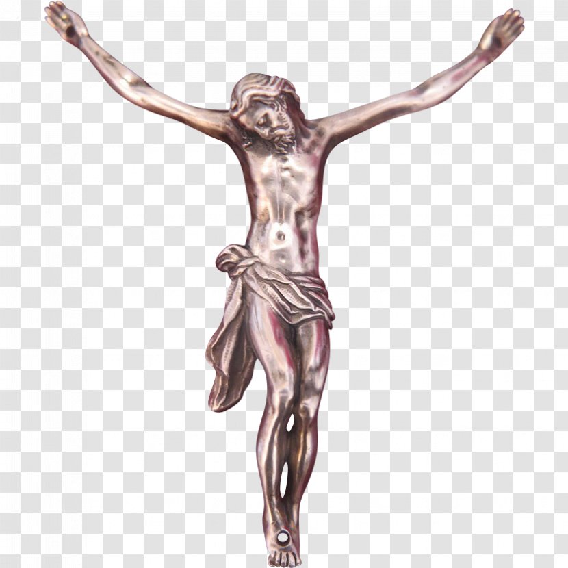 19th Century Crucifixion Silver Christian Cross Transparent PNG