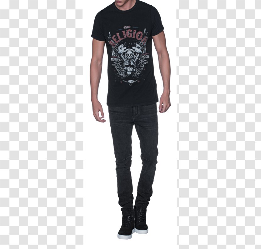 Jeans T-shirt Denim Sleeve True Religion - Model Transparent PNG
