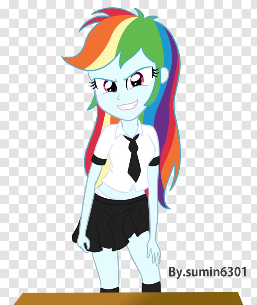 Rainbow Dash Rarity School Uniform Sunset Shimmer - Silhouette - Punishment Bus Overload Transparent PNG