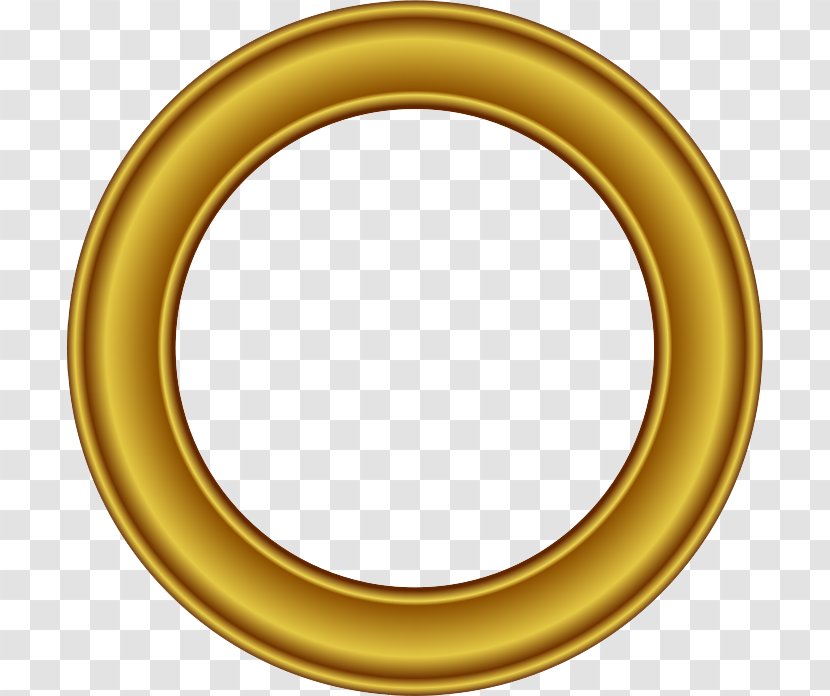 Picture Frame Circle Gold Clip Art - Product Design - Golden Round Free Download Transparent PNG