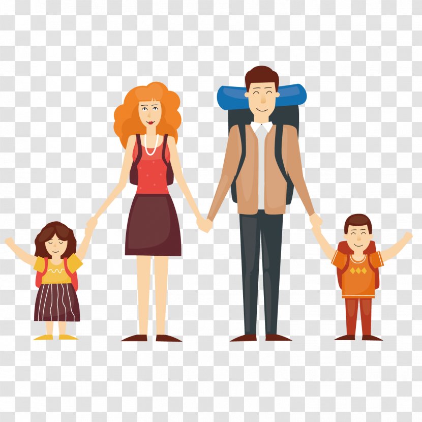 Cartoon Travel Illustration - Silhouette - The Family Transparent PNG