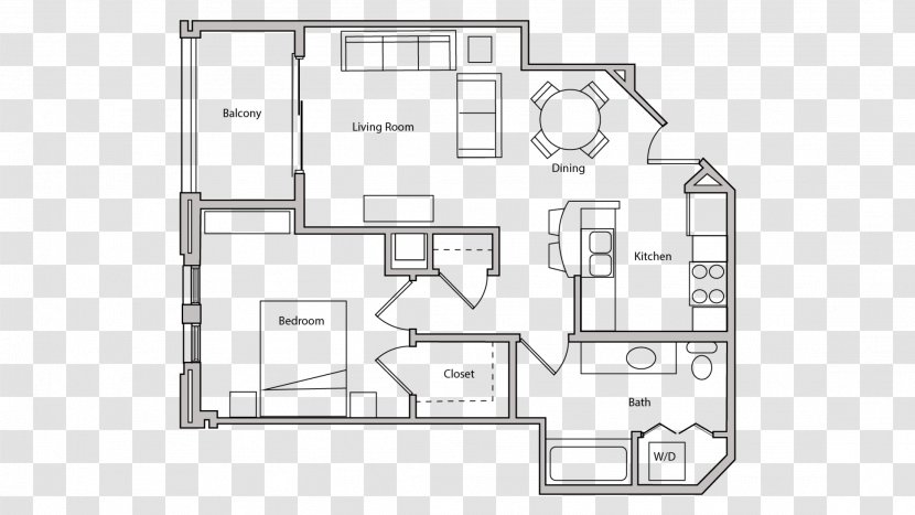 The Depot House Apartment Renting Floor Plan - Schematic Transparent PNG