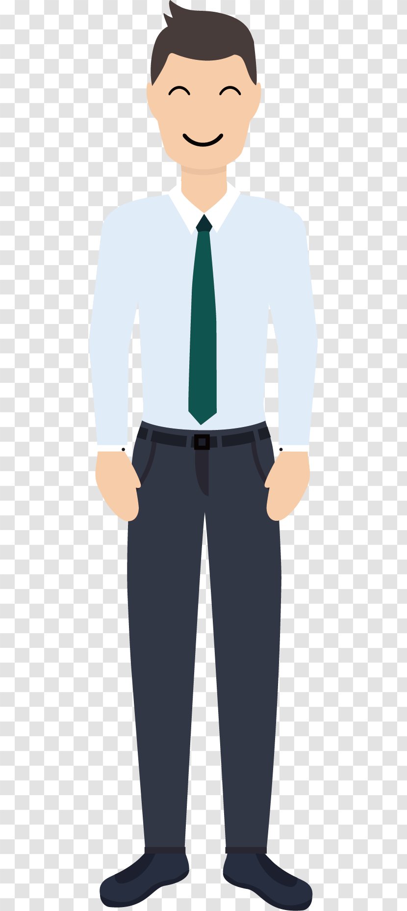 Flat Design Cartoon Icon - Tuxedo - Smiling Man Transparent PNG