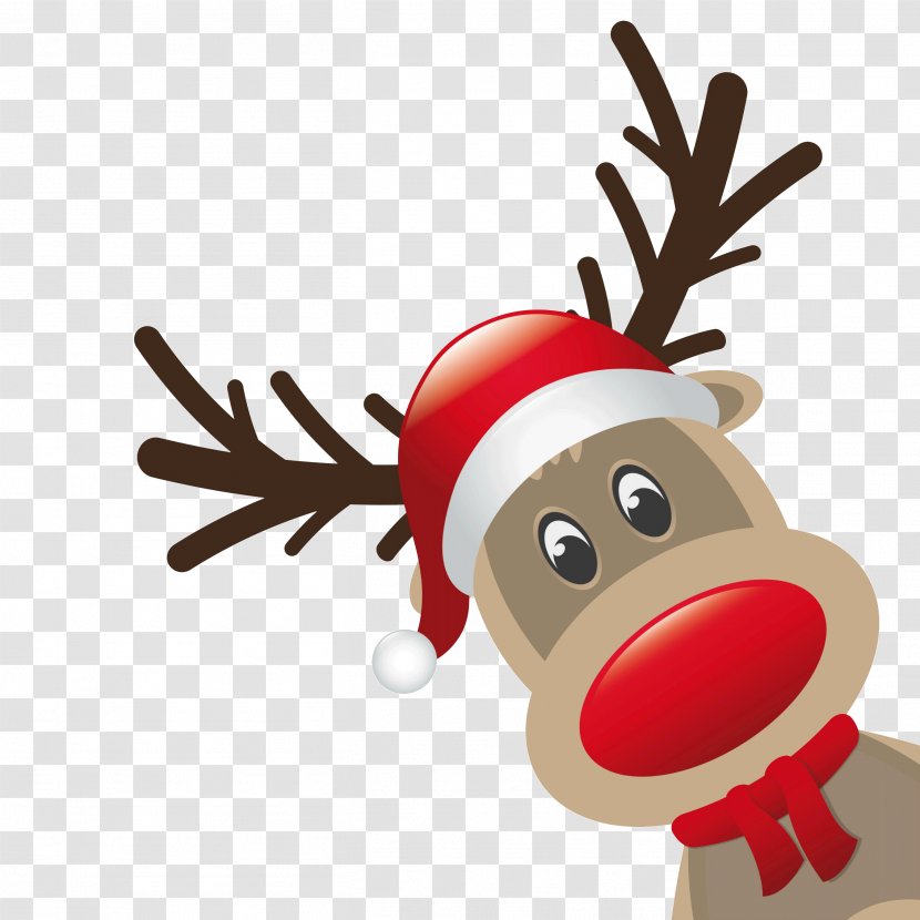 Rudolph Reindeer Santa Claus Christmas Card - Music Transparent PNG