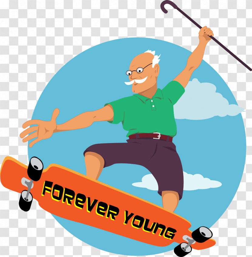Retirement Jokes: A Little Book Of Quips And Quotes Elderly Old Age Clip Art - Skateboarding Vector Transparent PNG