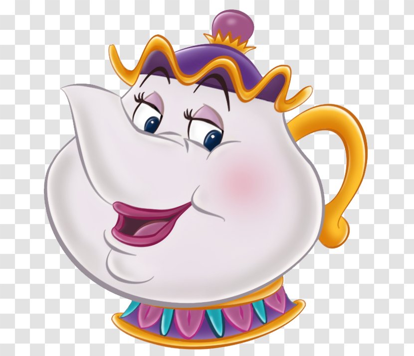 Mrs. Potts Beast Cartoon The Walt Disney Company - Teapot - Surprised Beauty Transparent PNG