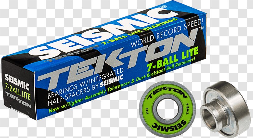 Seven-ball Seismic Bearings Kugellager Tekton 7-Ball Lite Skateboard ABEC 7 Set - Wheel - Flat Ball Casters Transparent PNG