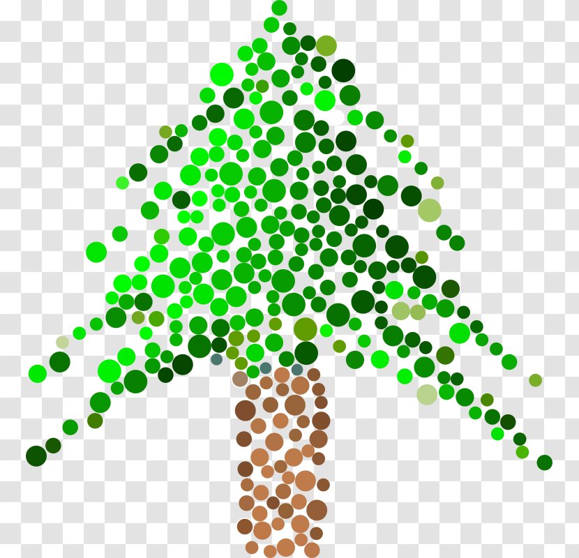 Christmas Tree Clip Art - Color - Dots Transparent PNG
