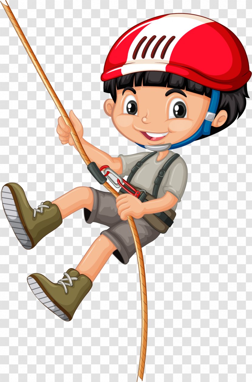 Rope Climbing Clip Art - Male - Vector Painted Boy Transparent PNG