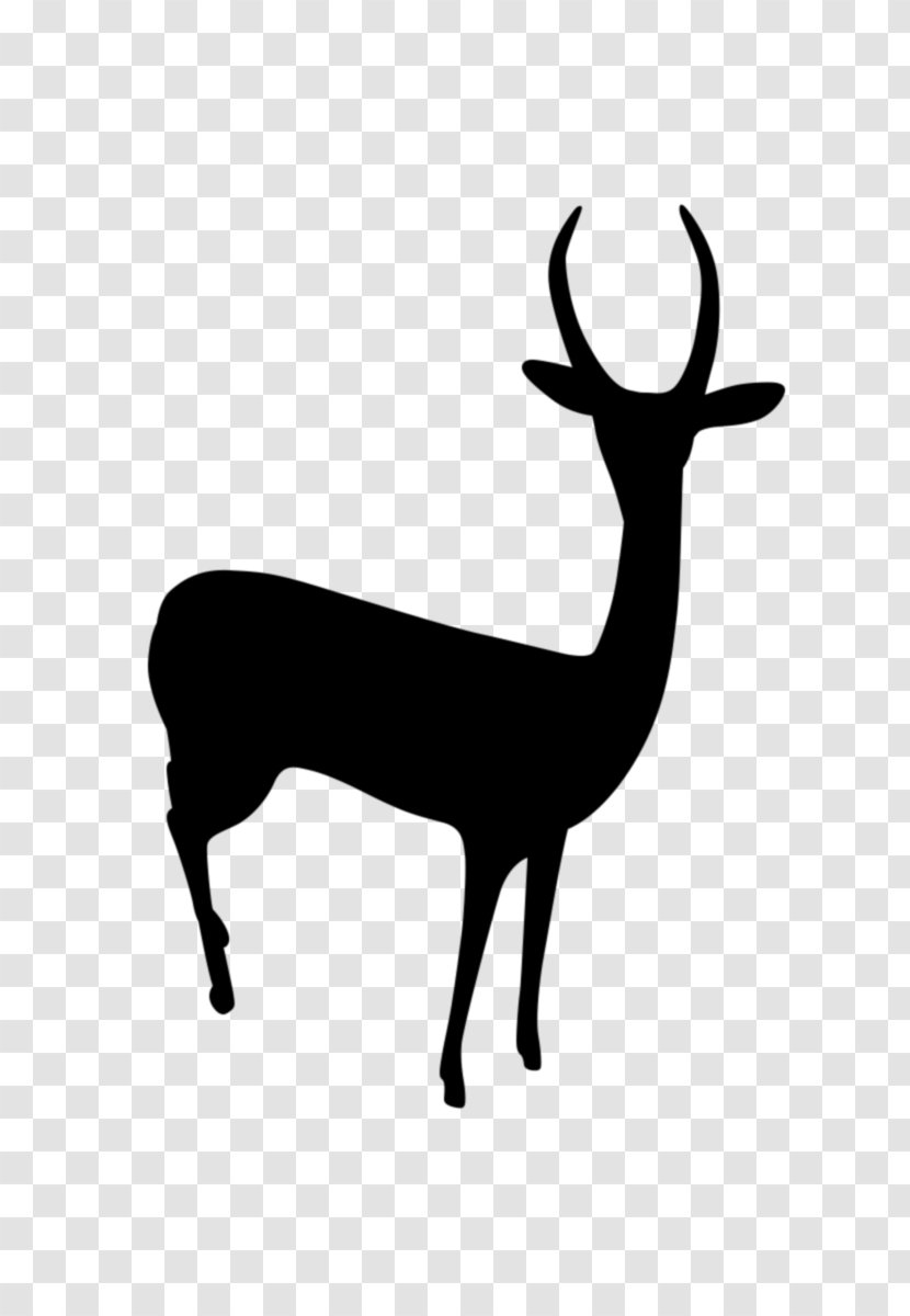 Reindeer Antelope Clip Art Silhouette Terrestrial Animal - Stencil - Horn Transparent PNG