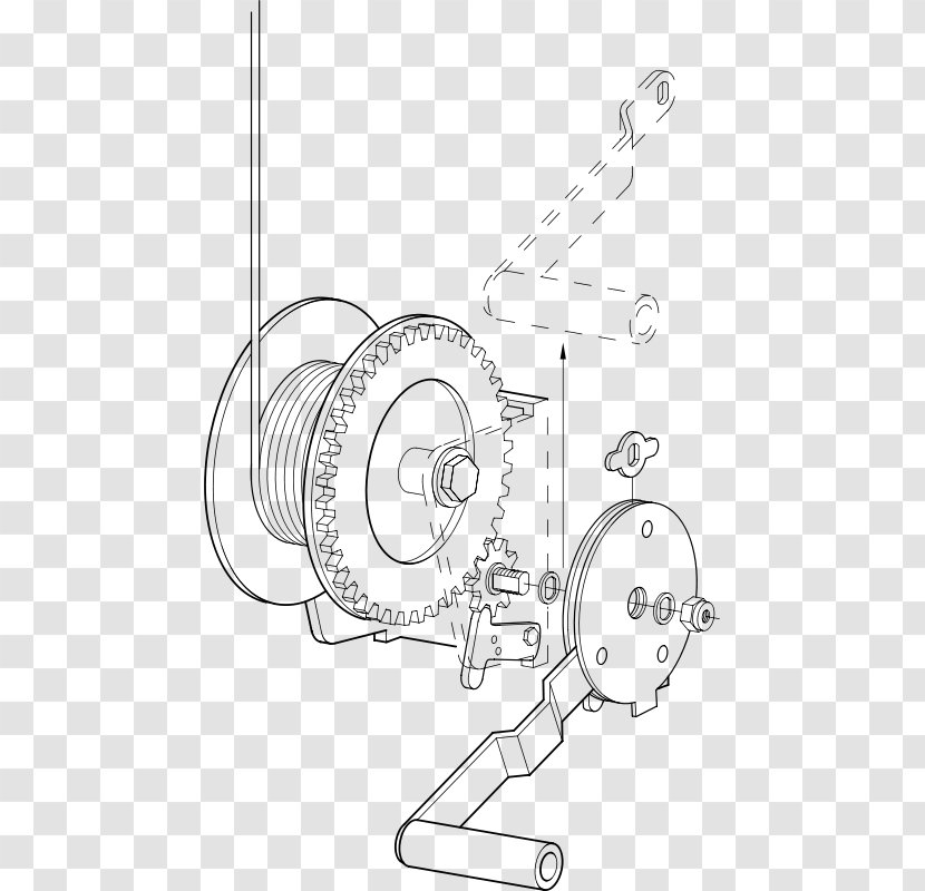 Drawing Winch Clip Art - Black And White - Hardware Accessory Transparent PNG