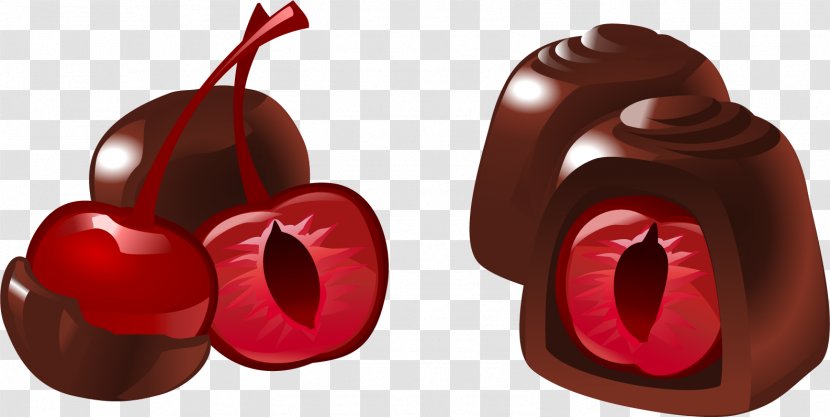 Chocolate Dessert Photography Euclidean Vector - Sweetness - Hand-painted Cherry Transparent PNG