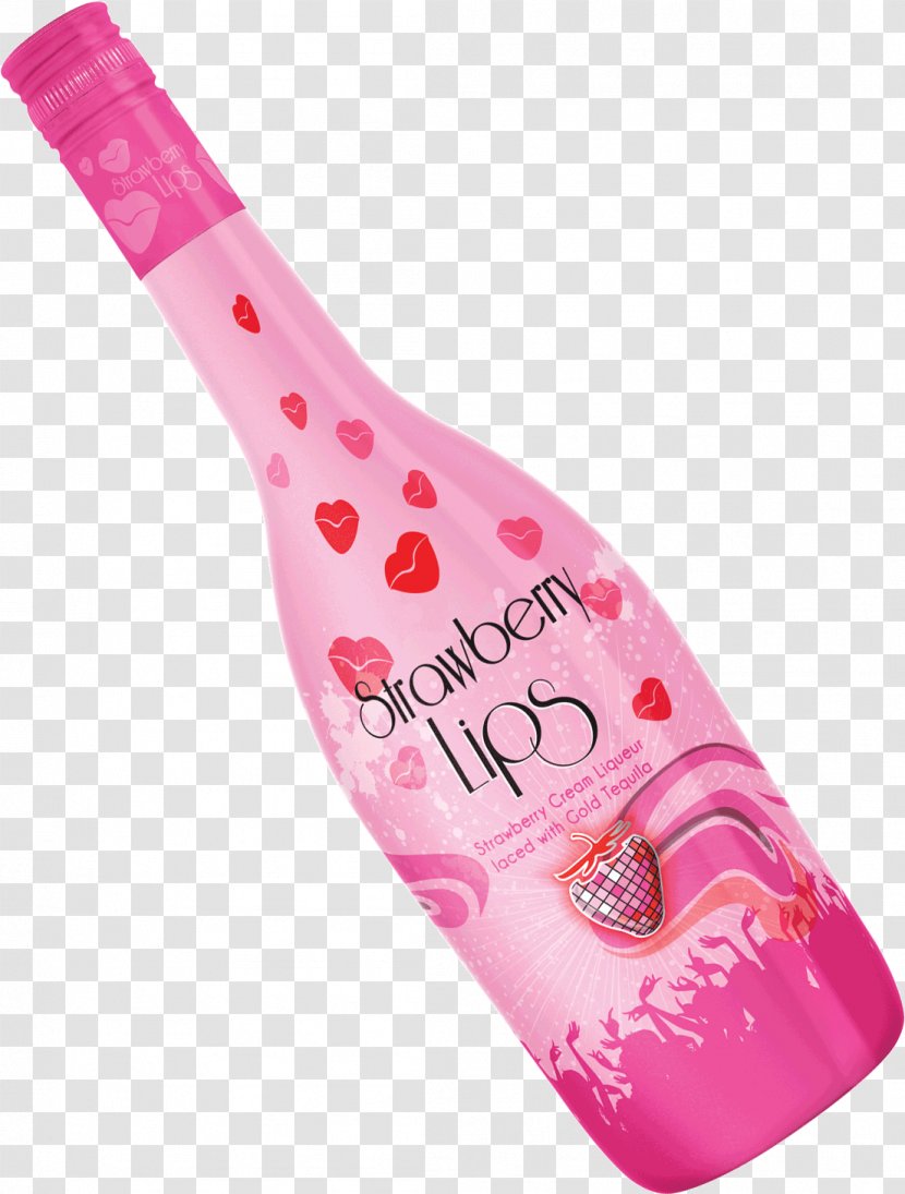 Lip Liqueur Distilled Beverage Alcoholic Drink Tequila - Bottle - Strawberry Splash Transparent PNG