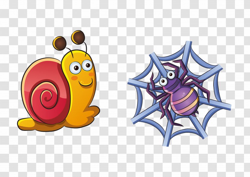 Spider Cartoon Snail Clip Art - Material - Vector Transparent PNG