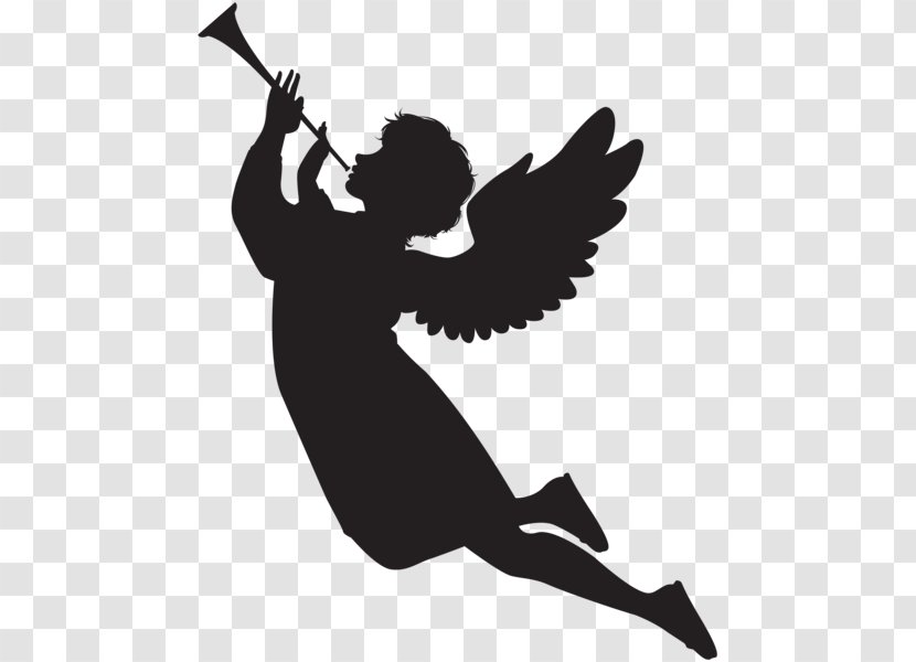 Cherub Angel Silhouette Art Clip - Drawing Transparent PNG