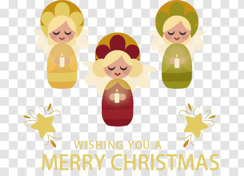 Christmas Clip Art - Hold A Candle Doll Card Cover Transparent PNG