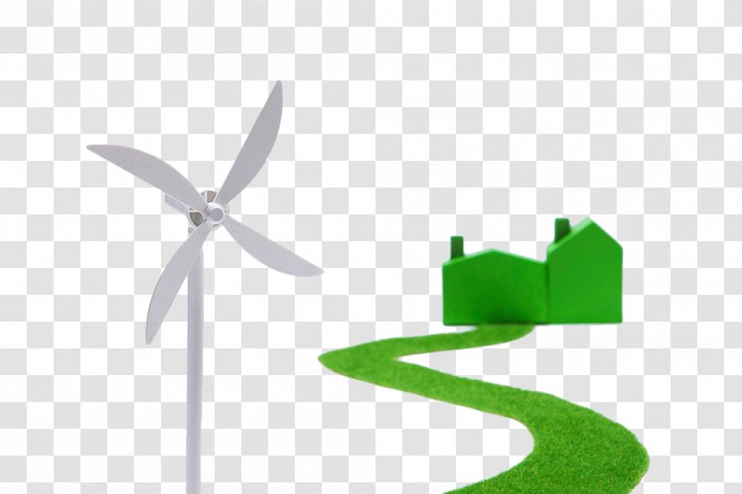 Wind Power Electricity Generation Windmill Green - House Transparent PNG