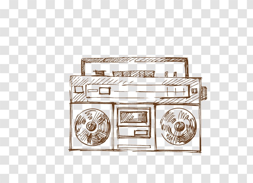 Compact Cassette Deck Computer File - Watercolor - Music,Vintage Player,line,monochrome,Hand Painted Transparent PNG
