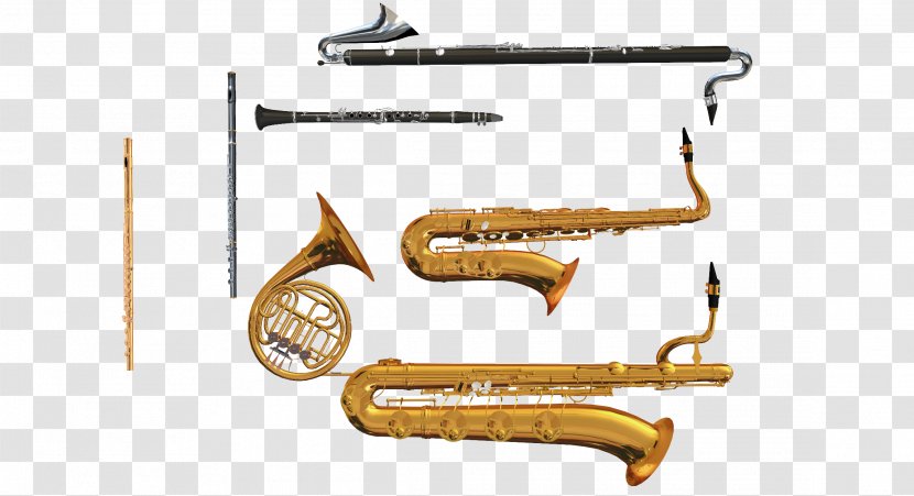 Brass Instruments Musical Clarinet Saxophone Woodwind Instrument - Heart - Flute Transparent PNG