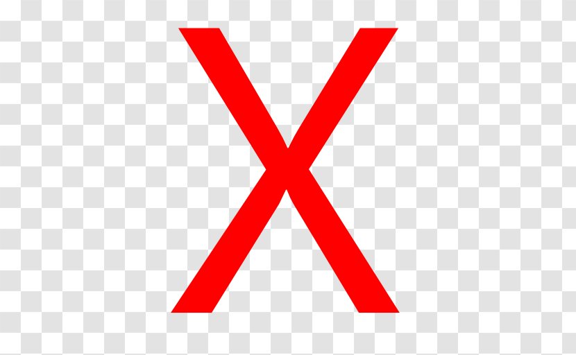 Red X Letter - Point Transparent PNG