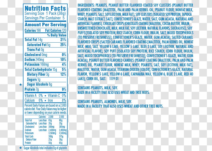 Nutrition Facts Label Breakfast Cereal Trail Mix Atkins Diet - Text - Calculation Of Ideal Weight Transparent PNG