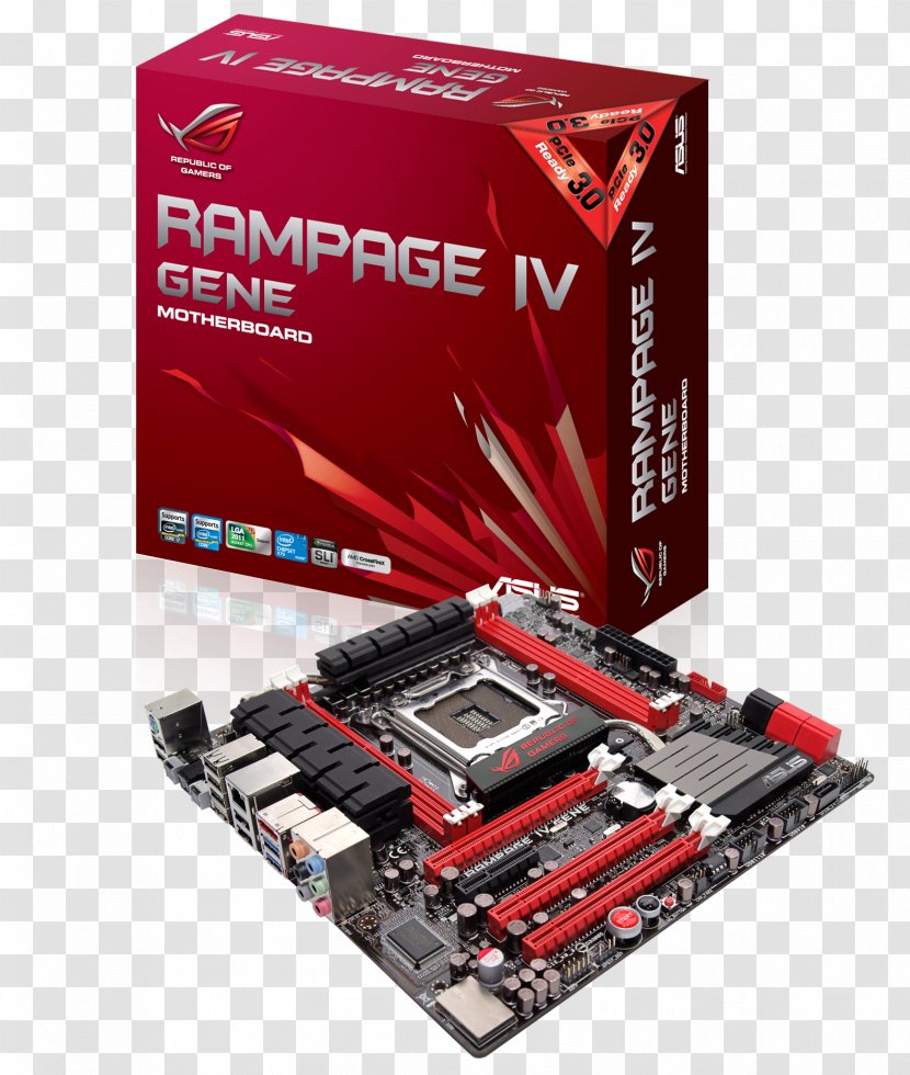ASUS Rampage IV Black Edition Maximus Gene-Z Intel X79 Motherboard - Republic Of Gamers Transparent PNG