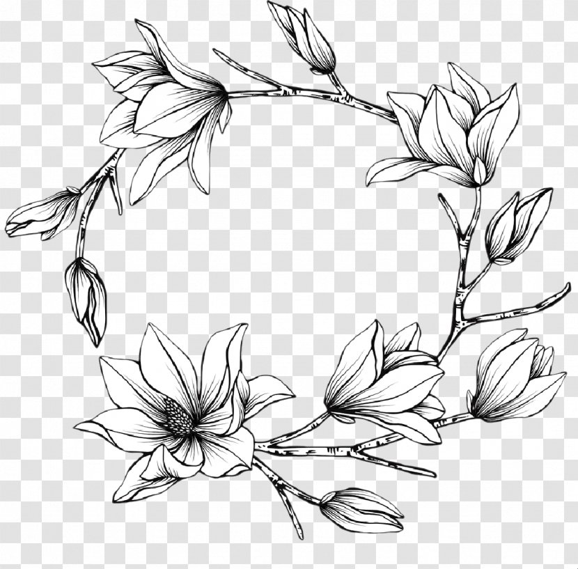 Black And White Flower - Leaf - Herbaceous Plant Wildflower Transparent PNG