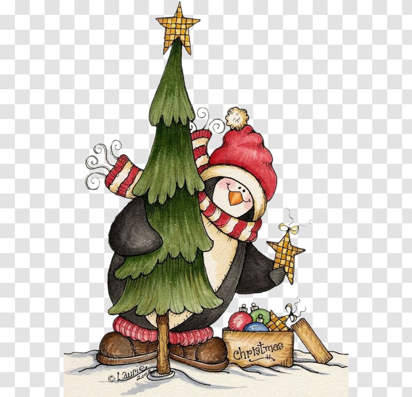 Mrs. Claus Christmas Tree Santa Clip Art - Mrs - Penguin With Gifts Transparent PNG