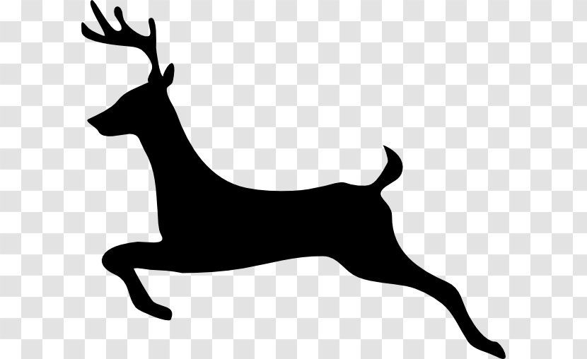 Reindeer Santa Claus Rudolph Silhouette Clip Art - Dog Breed - Deer Head Transparent PNG