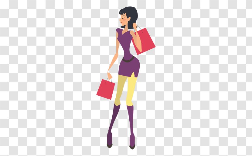 Woman Shopping - Watercolor Transparent PNG
