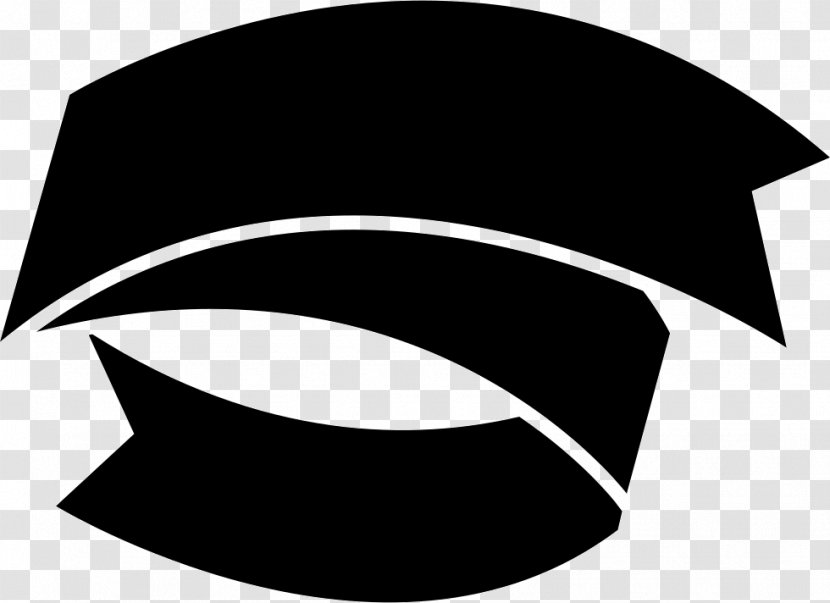 Black Ribbon Textile Logo - Hat Transparent PNG